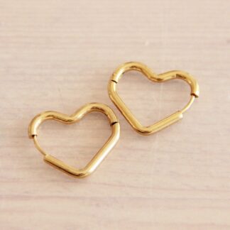 Stainless steel heart creole "large" - gold - EA546
