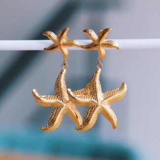 Stainless steel statement earring 'Starfish' - SO7247