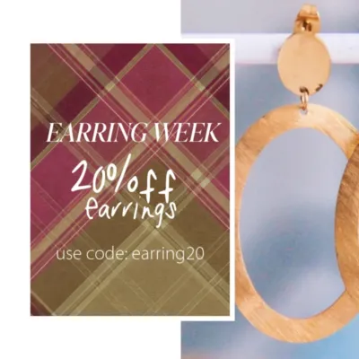Earring Week starts today! Ready to find your new favourites? Use code: EARRING20 for 20% off.