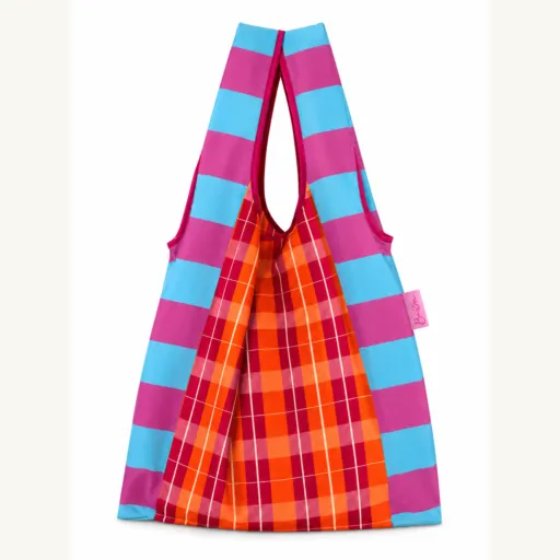 Tas Blocked and striped orange blue pink