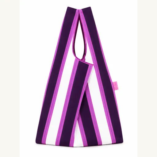 Tas burgundy pink creme stripes