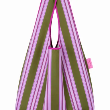 Bag striped multi Green pinp pink red